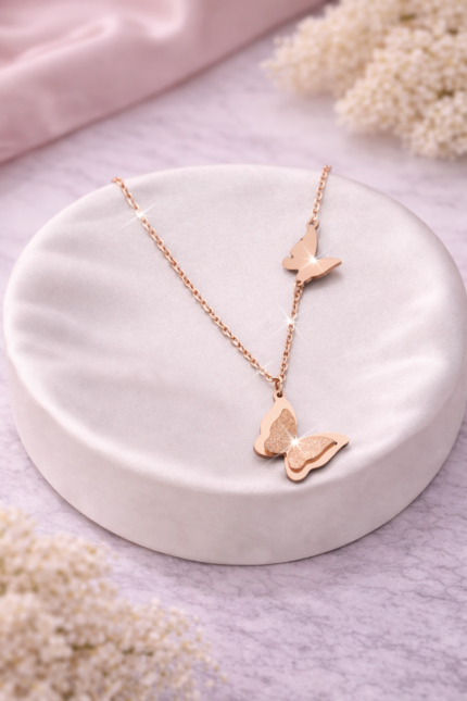 Collier rose en acier inoxydable