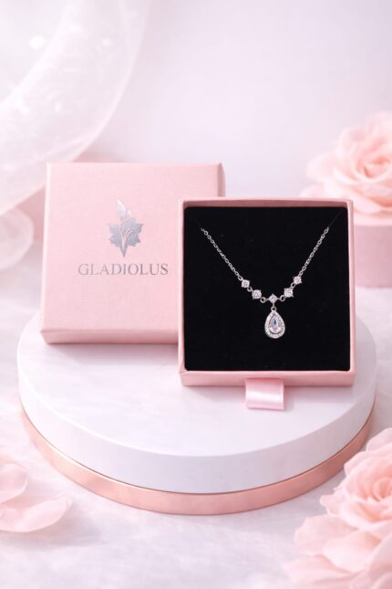 Collier Goutte Zirconia Blanc Argent 925